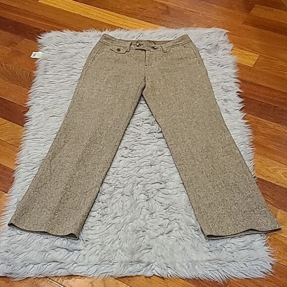 Eddie bauer womens tan tweed wool nylon stretch straight leg‎ pants size 6 - Picture 1 of 7